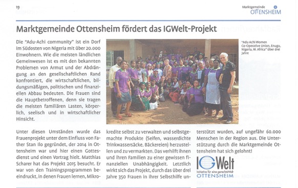 Artikel Gemeindezeitung Ottensheim